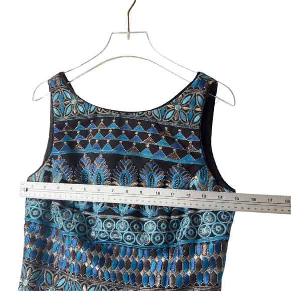 White House Black Market Sleeveless Embroidered Dress Oasis Sz 0 - Picture 5 of 11